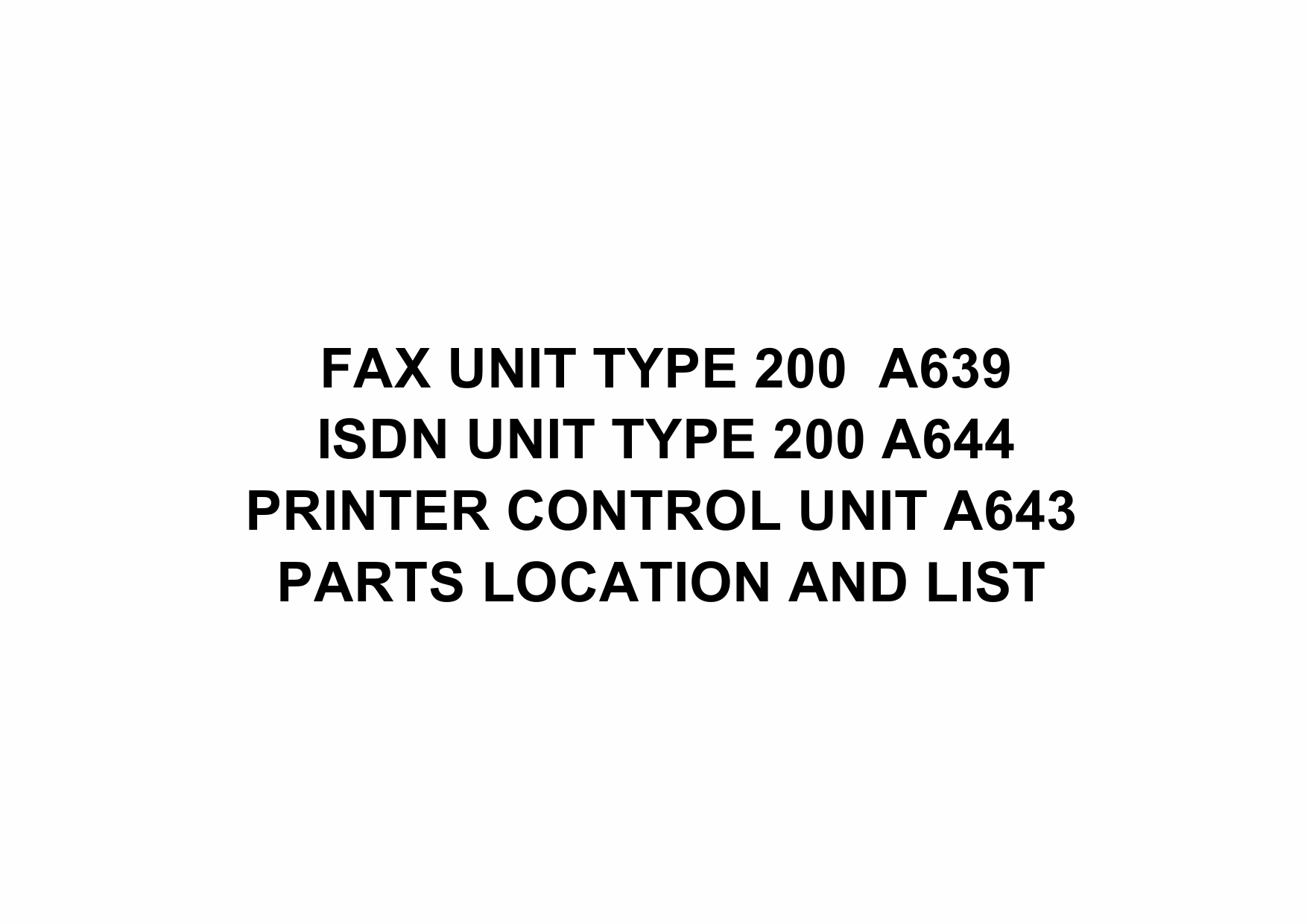 RICOH Options A639 FAX-UNIT-TYPE-200 Parts Catalog PDF download-1